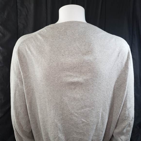 Ralph Lauren Polo Light Grey Cotton V-Neck Sweater Men's Size XL - Picture 10 of 14